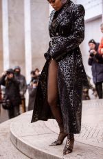 TEYANA TAYLOR Arrives at Thierry Mugler Show at Paris Fashion Week 02/26/2020