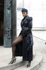 TEYANA TAYLOR Arrives at Thierry Mugler Show at Paris Fashion Week 02/26/2020