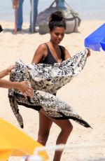 TINA KUNAKEY in Bikini on the Beach in Rio De Janeiro 02/24/2020