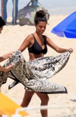 TINA KUNAKEY in Bikini on the Beach in Rio De Janeiro 02/24/2020