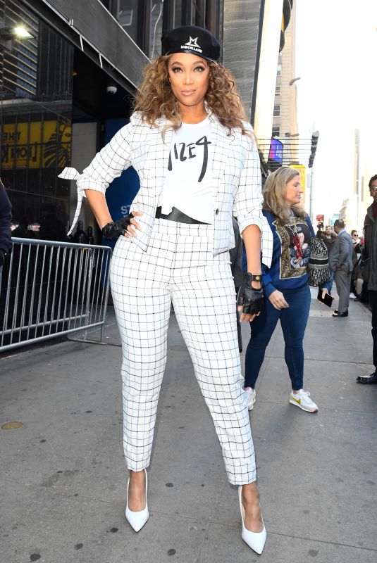 TYRA BANKS Arrives at Good Morning America in New York 02/24/2020
