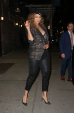 TYRA BANKS Leaves Late Show with Stephen Colbert in New York 02/24/2020