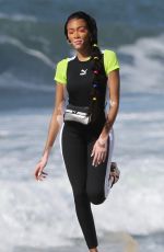 WINNIE HARLOW at a Photoshoot on the Beach in Los Angeles 01/29/2020