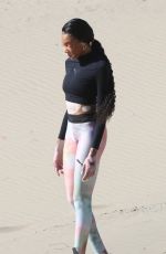 WINNIE HARLOW at a Photoshoot on the Beach in Los Angeles 01/29/2020