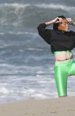 WINNIE HARLOW at a Photoshoot on the Beach in Los Angeles 01/29/2020