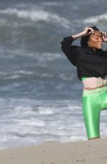 WINNIE HARLOW at a Photoshoot on the Beach in Los Angeles 01/29/2020