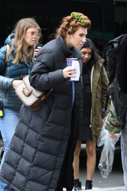 ZOSIA MAMET on the Set of The Flight Attendant in New York 02/18/2020