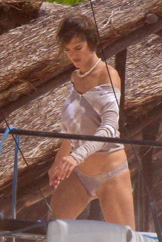 ALESSANDRA AMBROSIO at a Photoshoot on the Beach in Mexico 03/05/2020