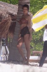 ALESSANDRA AMBROSIO at a Photoshoot on the Beach in Mexico 03/05/2020