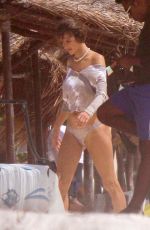 ALESSANDRA AMBROSIO at a Photoshoot on the Beach in Mexico 03/05/2020