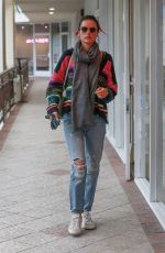 ALESSANDRA AMBROSIO in Ripped Denim Out for Lunch in West Hollywood 03/12/2020