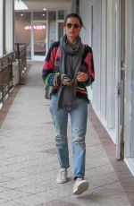 ALESSANDRA AMBROSIO in Ripped Denim Out for Lunch in West Hollywood 03/12/2020