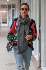 ALESSANDRA AMBROSIO in Ripped Denim Out for Lunch in West Hollywood 03/12/2020
