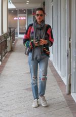 ALESSANDRA AMBROSIO in Ripped Denim Out for Lunch in West Hollywood 03/12/2020