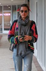 ALESSANDRA AMBROSIO in Ripped Denim Out for Lunch in West Hollywood 03/12/2020