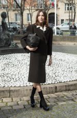 ALEXA CHUNG Arrives at Miu Miu Show at Paris Fashion Week 03/03/2020
