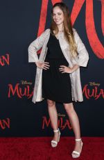 ALEXIS KNAPP at Mulan Premiere in Los Angeles 03/09/2020