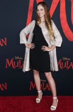 ALEXIS KNAPP at Mulan Premiere in Los Angeles 03/09/2020