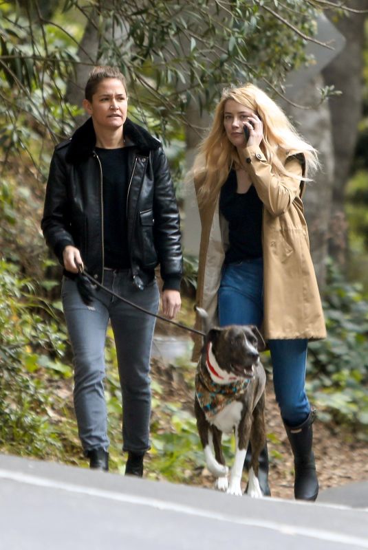AMBER HEARD and BIANCA BUTTI Out with Their Dog in Los Angeles 03/20/2020