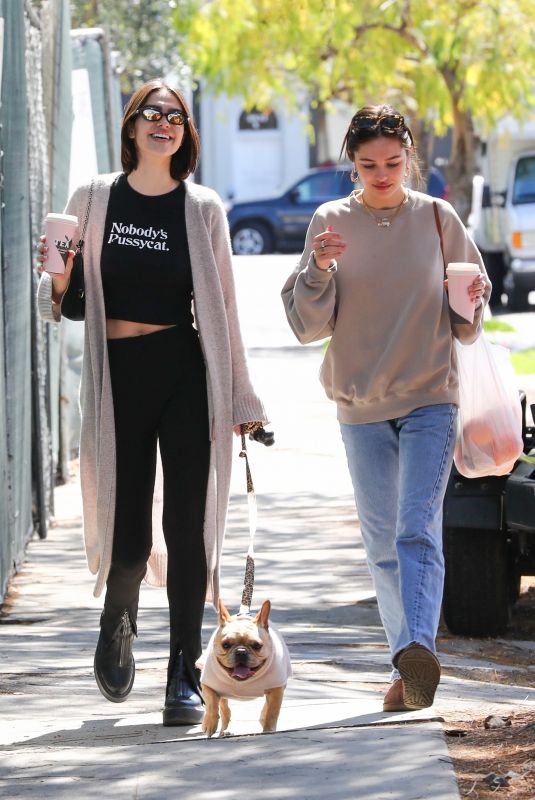 AMELIA and DELILAH HAMLIN Out with Their Dog in Los Angeles 03/08/2020