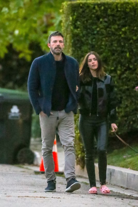 ANA DE ARMAS and Ben Affleck Out with Their Dog in Brentwood 03/22/2020