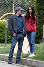 ANA DE ARMAS and Ben Affleck Out with Their Dog in Brentwood 03/28/2020