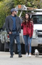 ANA DE ARMAS and Ben Affleck Out with Their Dog in Brentwood 03/28/2020