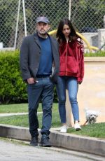 ANA DE ARMAS and Ben Affleck Out with Their Dog in Brentwood 03/28/2020