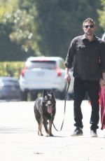 ANA DE ARMAS and Ben Affleck Out with Their Dog in Brentwood 03/30/2020