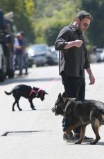 ANA DE ARMAS and Ben Affleck Out with Their Dog in Brentwood 03/30/2020