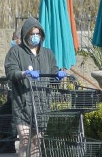 ARIEL WINTER with a Mask Shopping at Gelson