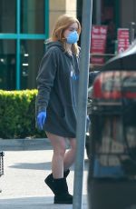 ARIEL WINTER with a Mask Shopping at Gelson
