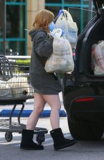 ARIEL WINTER with a Mask Shopping at Gelson