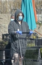 ARIEL WINTER with a Mask Shopping at Gelson