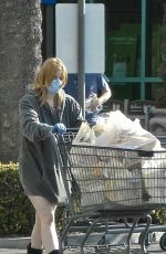 ARIEL WINTER with a Mask Shopping at Gelson