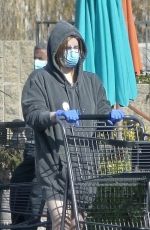 ARIEL WINTER with a Mask Shopping at Gelson