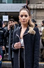 ASHLEY BENSON Arrives at Giambattista Valli Show at Paris Fashion Week 03/02/2020