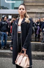 ASHLEY BENSON Arrives at Giambattista Valli Show at Paris Fashion Week 03/02/2020
