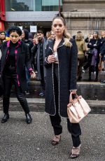 ASHLEY BENSON Arrives at Giambattista Valli Show at Paris Fashion Week 03/02/2020