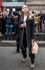 ASHLEY BENSON Arrives at Giambattista Valli Show at Paris Fashion Week 03/02/2020
