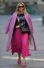 ASHLEY ROBERTS in a Pink Skirt Leaves Heart Radio in London 03/26/2020