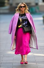ASHLEY ROBERTS in a Pink Skirt Leaves Heart Radio in London 03/26/2020