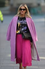 ASHLEY ROBERTS in a Pink Skirt Leaves Heart Radio in London 03/26/2020