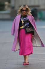 ASHLEY ROBERTS in a Pink Skirt Leaves Heart Radio in London 03/26/2020