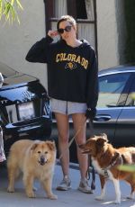 AUBREY PLAZA Out with Her Dogs in Los Angeles 03/24/2020