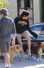 AUBREY PLAZA Out with Her Dogs in Los Angeles 03/24/2020