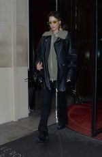 BELLA HADID Leaves Her Hotel in Paris 03/02/2020