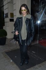 BELLA HADID Leaves Her Hotel in Paris 03/02/2020