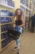 BLANCA BLANCO Wearing Latex Gloves as She Shopping for Vitamins in Los Angeles 03/26/2020