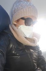 BLANCA BLANCO Wears Mask and Gloves while Flying to Detroit 03/13/2020